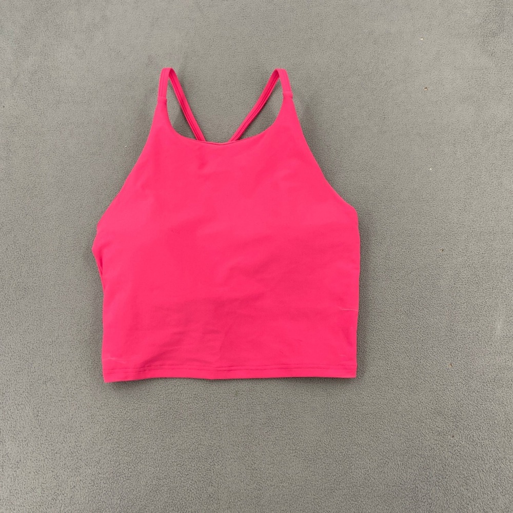 Old Navy Active Powersoft Pink Strappy Racerback Crop Tank Top Medium